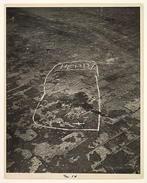 [Outline of a Murder Victim], Weegee (American (born Austria-Hungary), Złoczów (Zolochiv, Ukraine) 1899–1968 New York), Gelatin silver print 