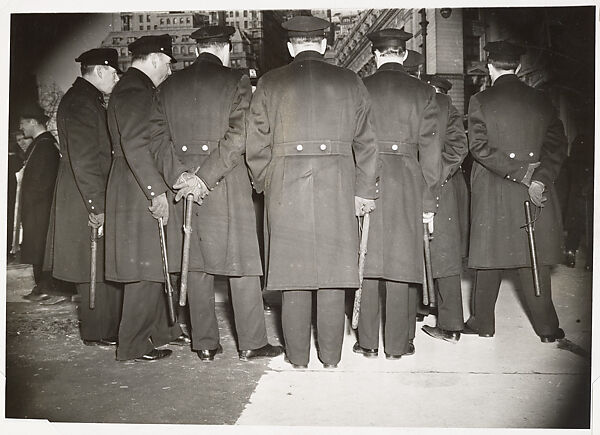 A Bunch of Cops, Weegee (American (born Austria-Hungary), Złoczów (Zolochiv, Ukraine) 1899–1968 New York), Gelatin silver print 