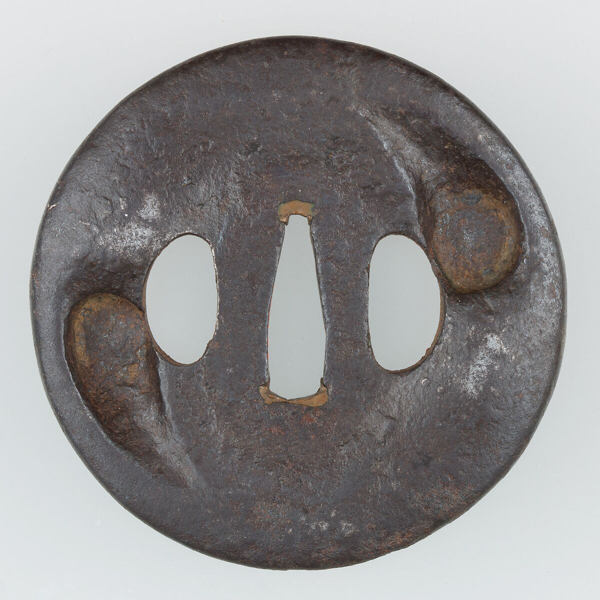 Sword Guard (Tsuba), Iron, copper, Japanese 