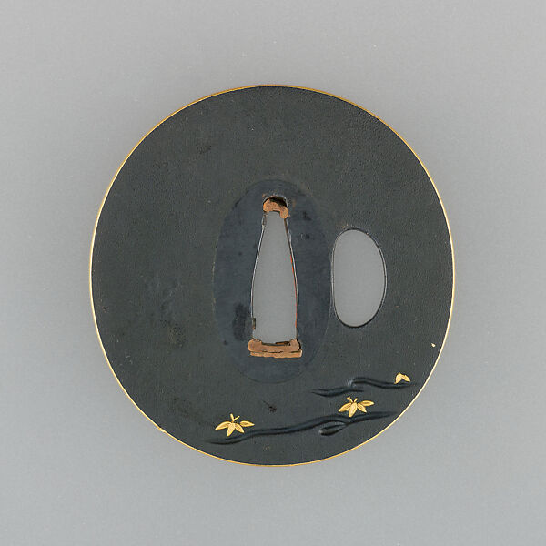 Sword Guard (Tsuba), Copper-gold alloy (shakudō), gold, silver, Japanese