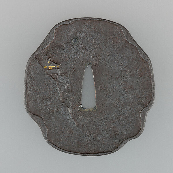 Sword Guard (Tsuba), Iron, gold, silver, Japanese