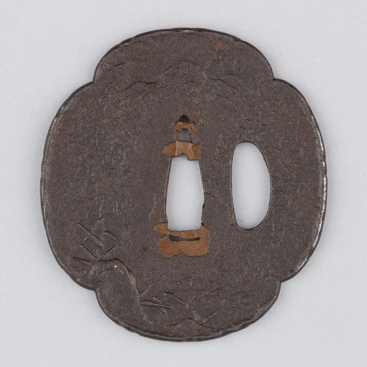 Sword Guard (Tsuba), Iron, gold, silver, copper, Japanese