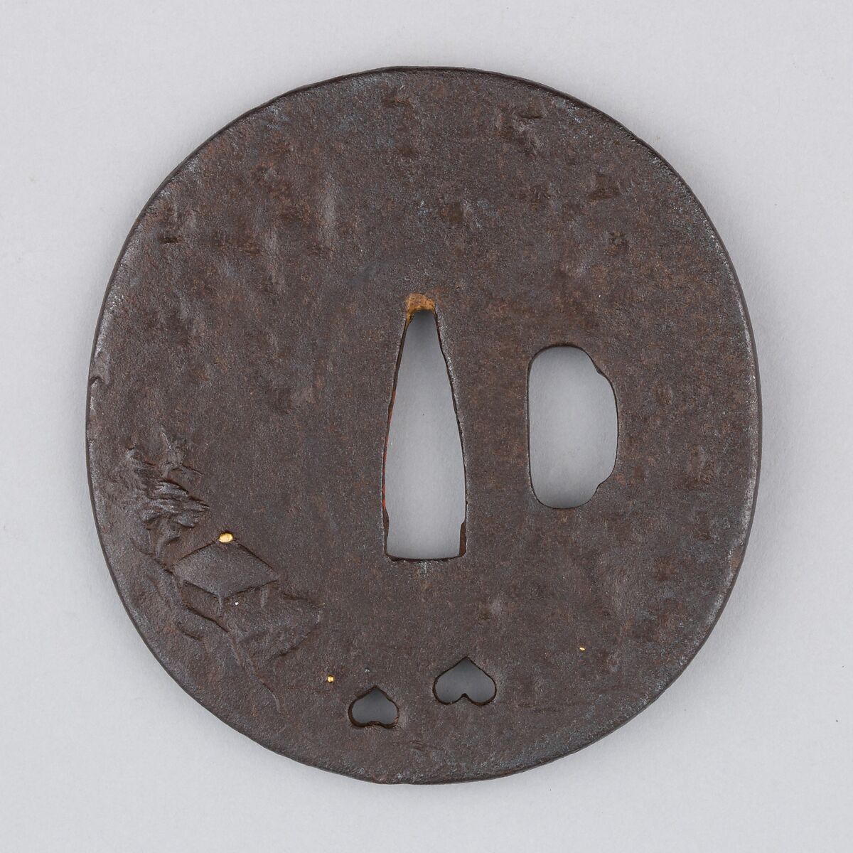 Sword Guard (Tsuba), Iron, gold, copper, Japanese