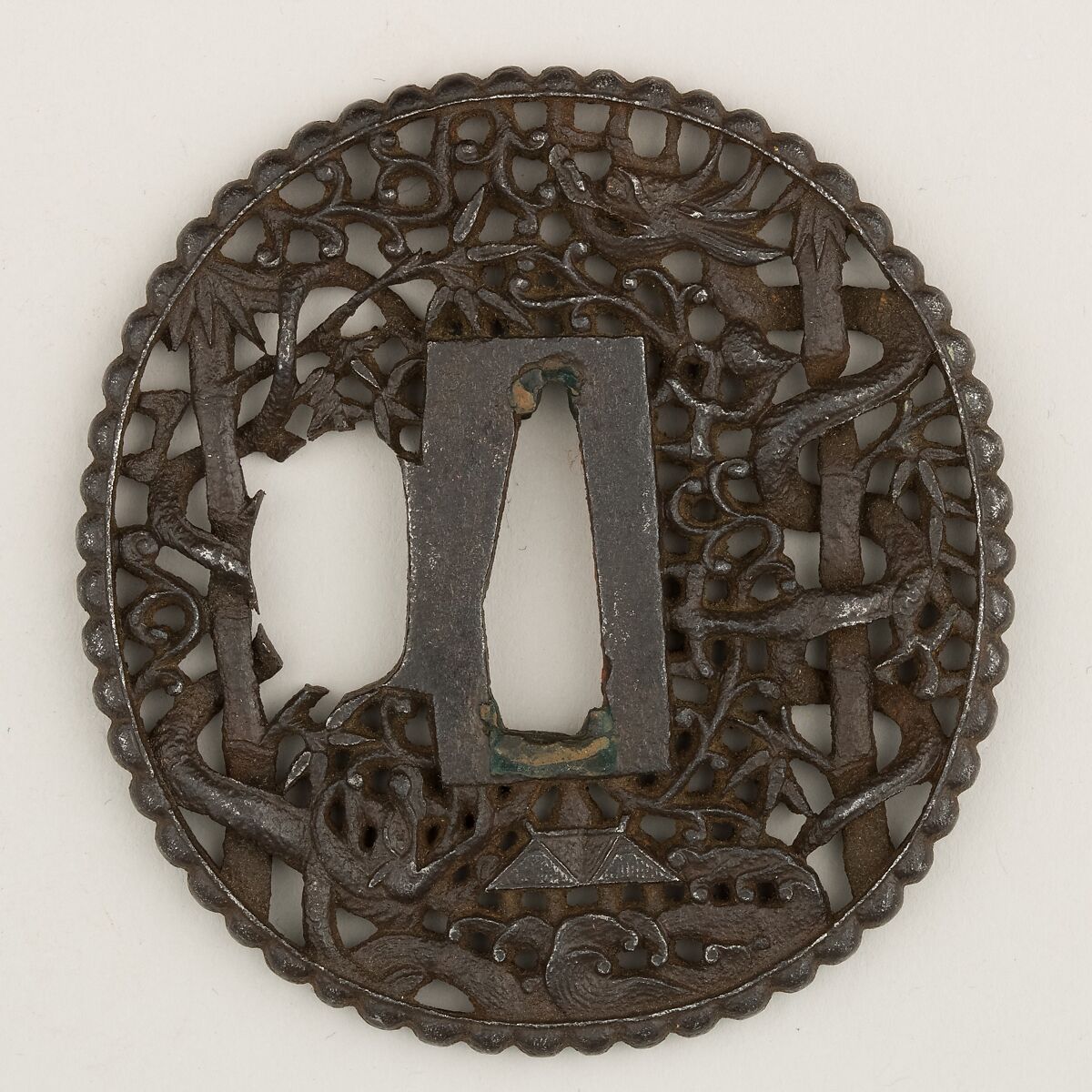 Sword Guard (Tsuba), Iron, copper, Japanese