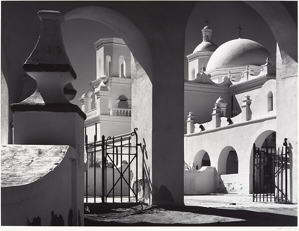 Mission San Xavier del Bac, Tucson, Arizona, Ansel Easton Adams (American, San Francisco, California 1902–1984 Carmel, California), Gelatin silver print 
