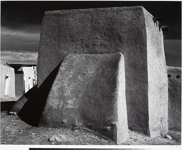 Rear of Church, Cordova, New Mexico, Ansel Easton Adams (American, San Francisco, California 1902–1984 Carmel, California), Gelatin silver print 