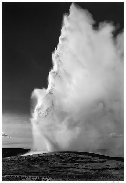 Old Faithful Geyser, Yellowstone National Park, Wyoming, Ansel Easton Adams (American, San Francisco, California 1902–1984 Carmel, California), Gelatin silver print 