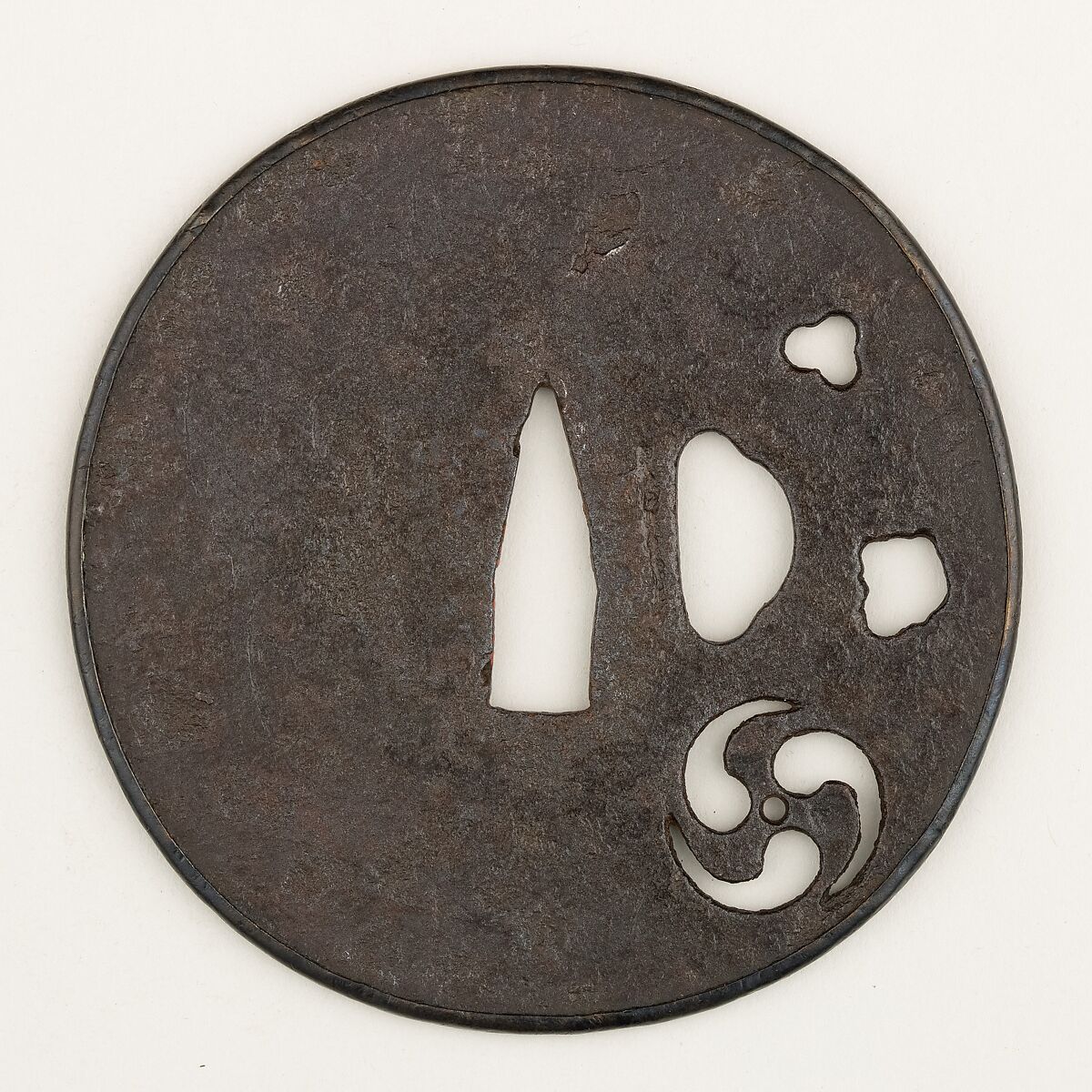 Sword Guard (Tsuba), Iron, copper, Japanese