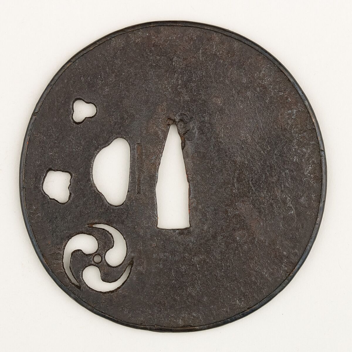 Sword Guard (Tsuba), Iron, copper, Japanese 