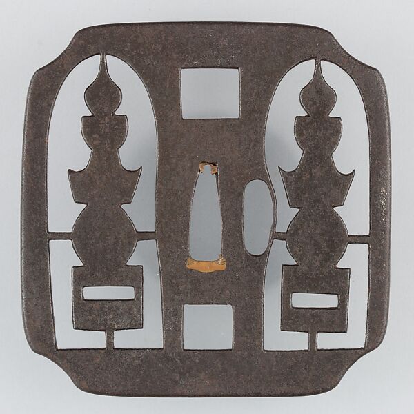 Sword Guard (Tsuba), Iron, copper, Japanese