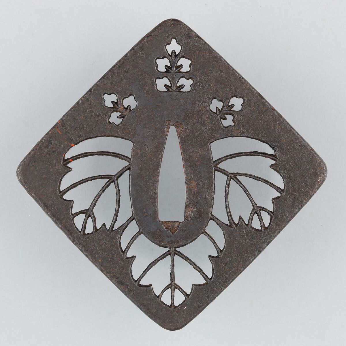 Sword Guard (Tsuba), Iron, copper, Japanese