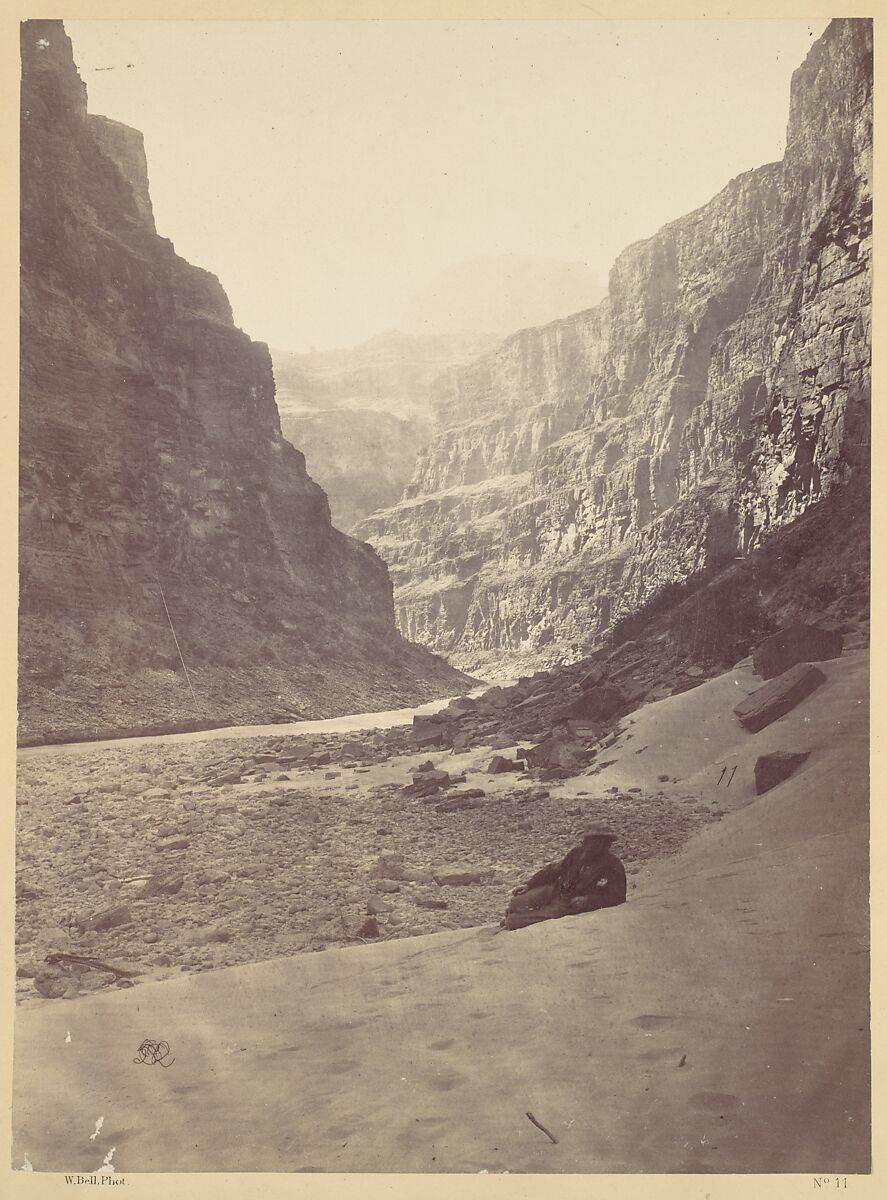 Grand Cañon of the Colorado River, Mouth of Kanab Wash, looking West, William H. Bell (American (born England), Liverpool 1831–1910 Philadelphia, Pennsylvania), Albumen silver print from glass negative 