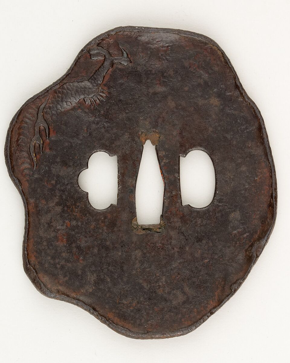 Sword Guard (Tsuba), Iron, gold, Japanese