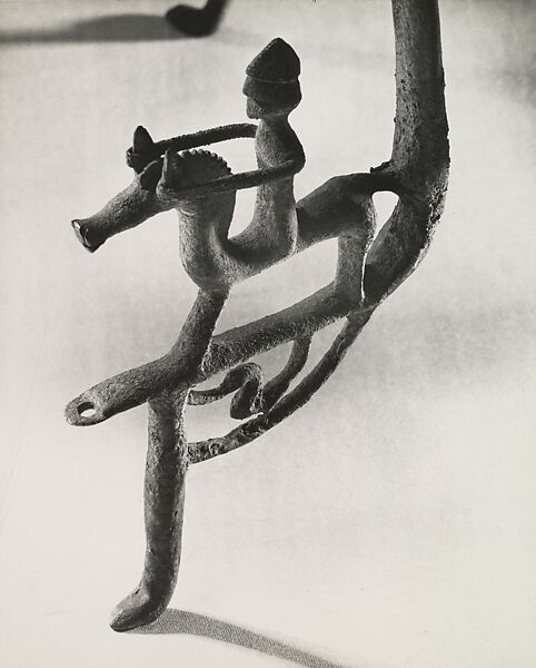 [Etruscan Cauldron of the 7th Century B.C., Figure on Leg], André Kertész (American (born Hungary), Budapest 1894–1985 New York), Gelatin silver print 