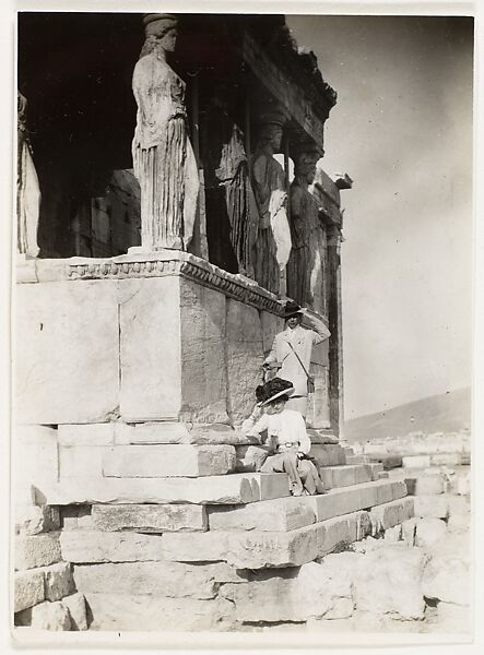 [Adolf and Olga de Meyer at the Acropolis], Adolf de Meyer (American (born France), Paris 1868–1946 Los Angeles, California), Gelatin silver print 