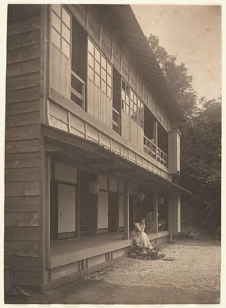 [Olga de Meyer Sitting on the Porch of a Japanese House], Adolf de Meyer (American (born France), Paris 1868–1946 Los Angeles, California), Gelatin silver print 