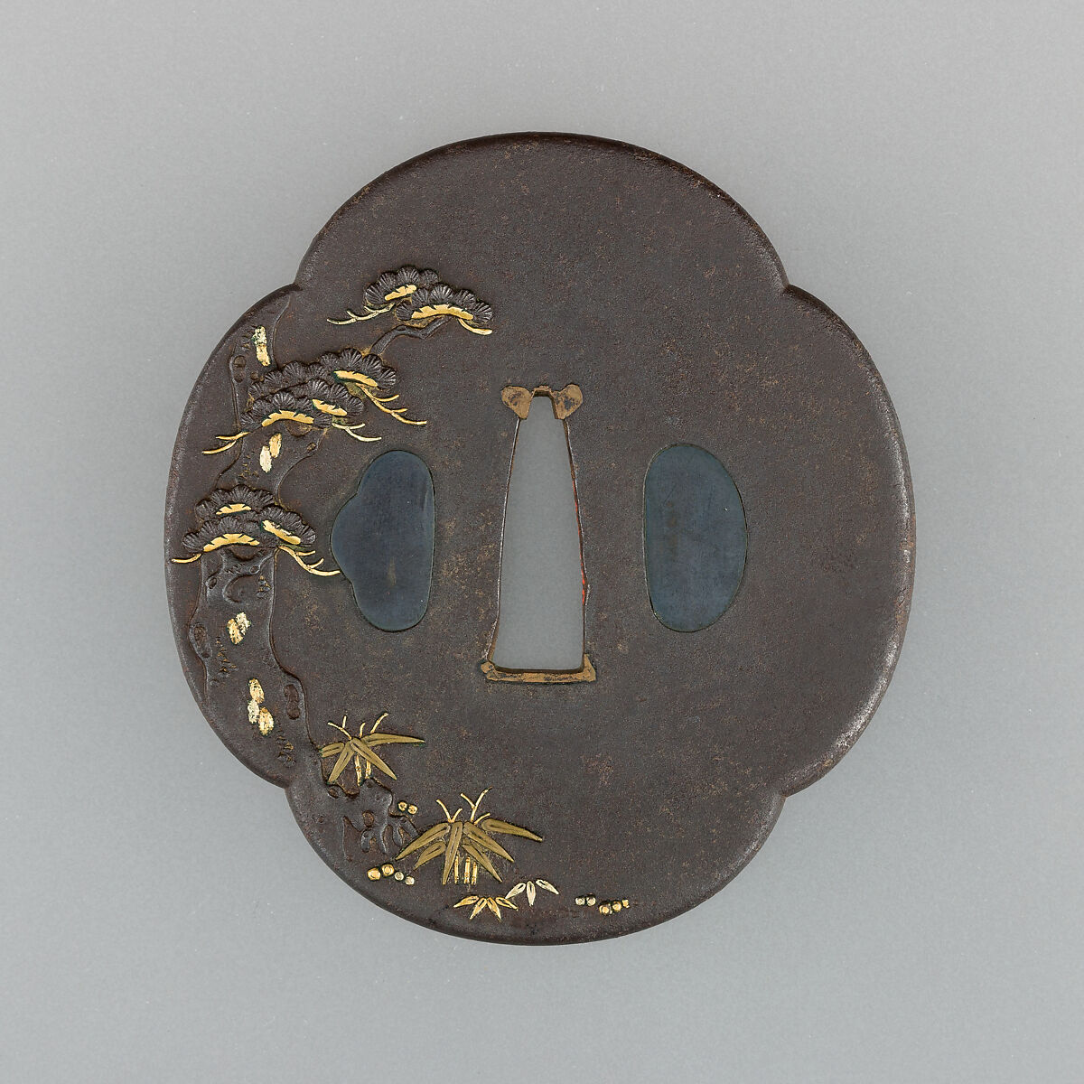 Sword Guard (Tsuba), Iron, gold, silver, copper-gold alloy (shakudō), copper, brass, Japanese