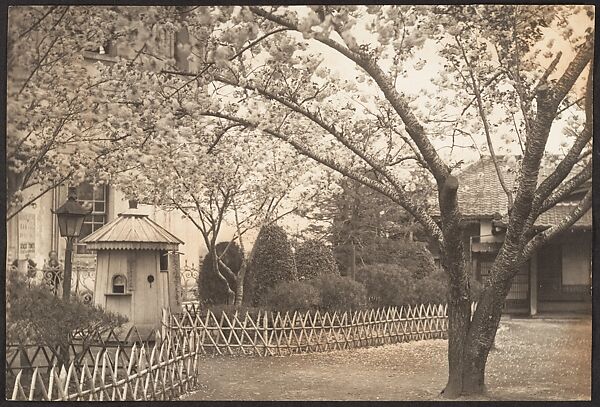 [Garden with Bamboo Fencing at Atago Tower, Tokyo, Japan], Adolf de Meyer (American (born France), Paris 1868–1946 Los Angeles, California), Gelatin silver print 