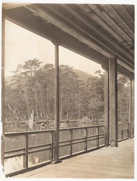 [View from a Port of a Pond and Hillside, Japan], Adolf de Meyer (American (born France), Paris 1868–1946 Los Angeles, California), Gelatin silver print 
