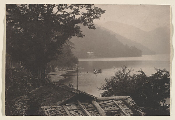 [View of a Lake, likely Lake Hakone, Japan], Adolf de Meyer (American (born France), Paris 1868–1946 Los Angeles, California), Gelatin silver print 