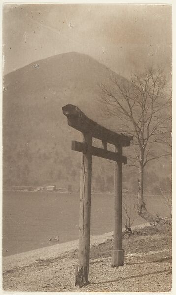 [Torii Gate at Lakeside], Adolf de Meyer (American (born France), Paris 1868–1946 Los Angeles, California), Gelatin silver print 