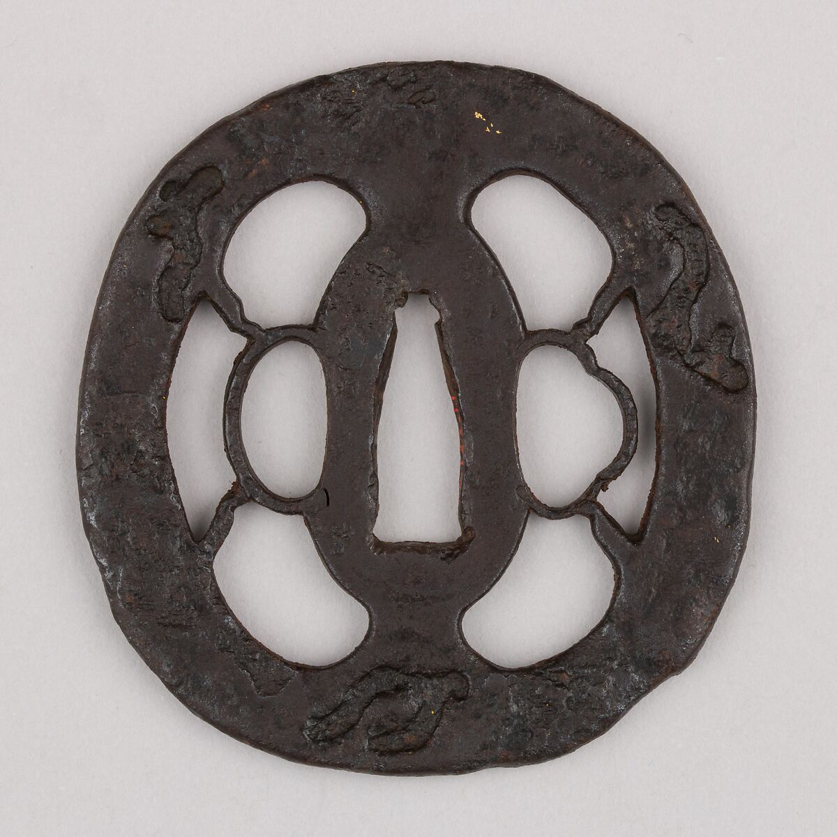 Sword Guard (Tsuba), Iron, gold, copper, Japanese