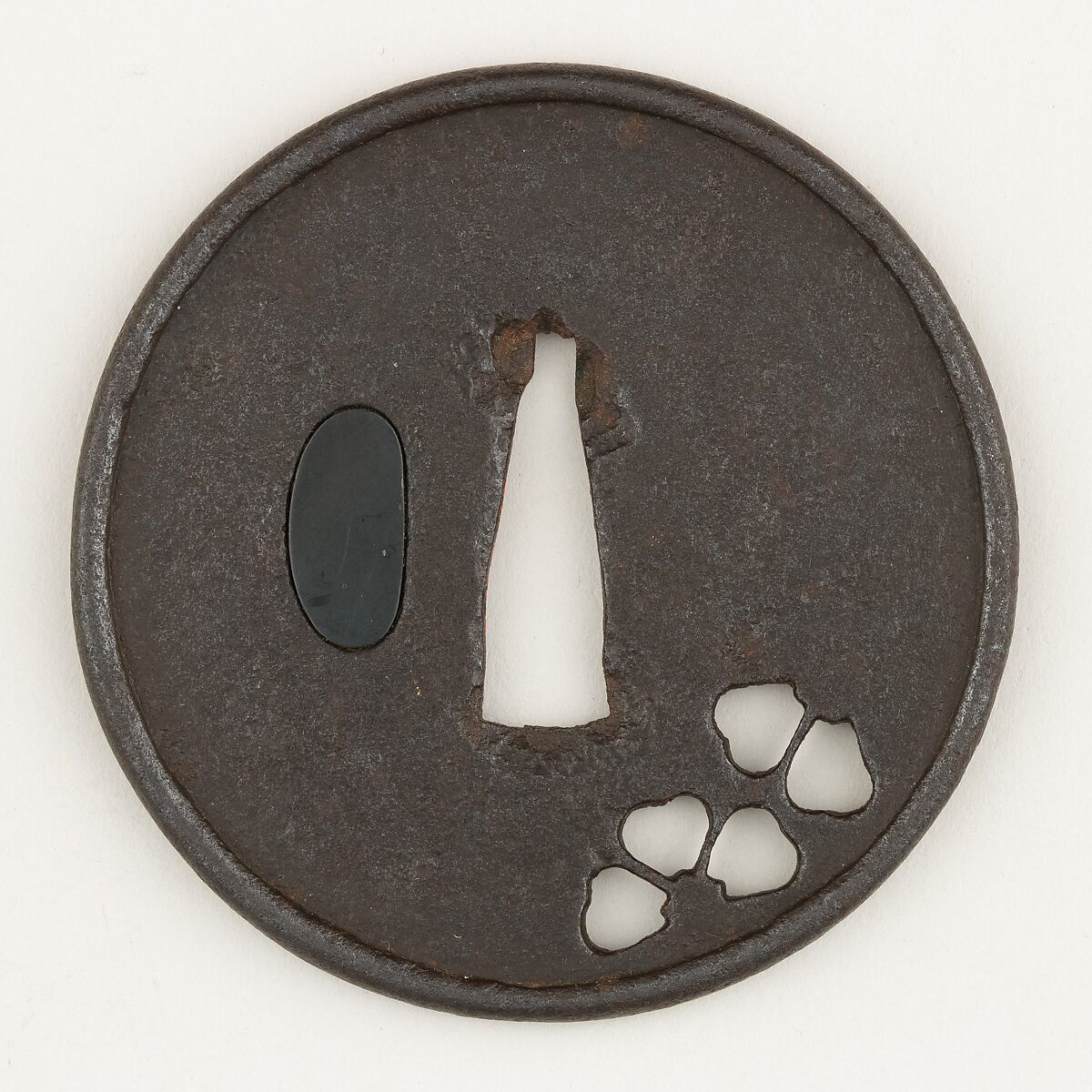Sword Guard (Tsuba), Iron, copper, Japanese