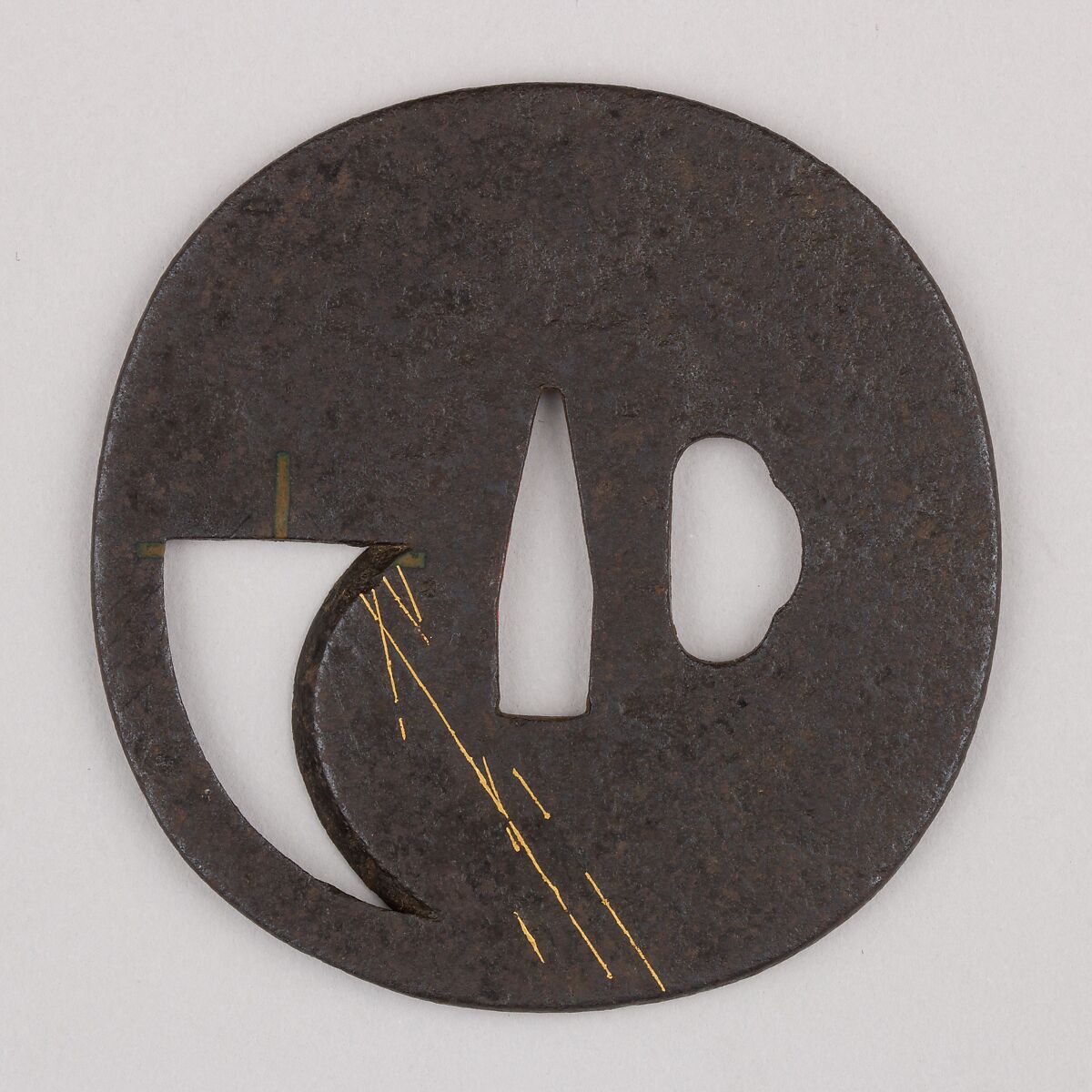 Sword Guard (Tsuba), Iron, gold, brass, copper, Japanese