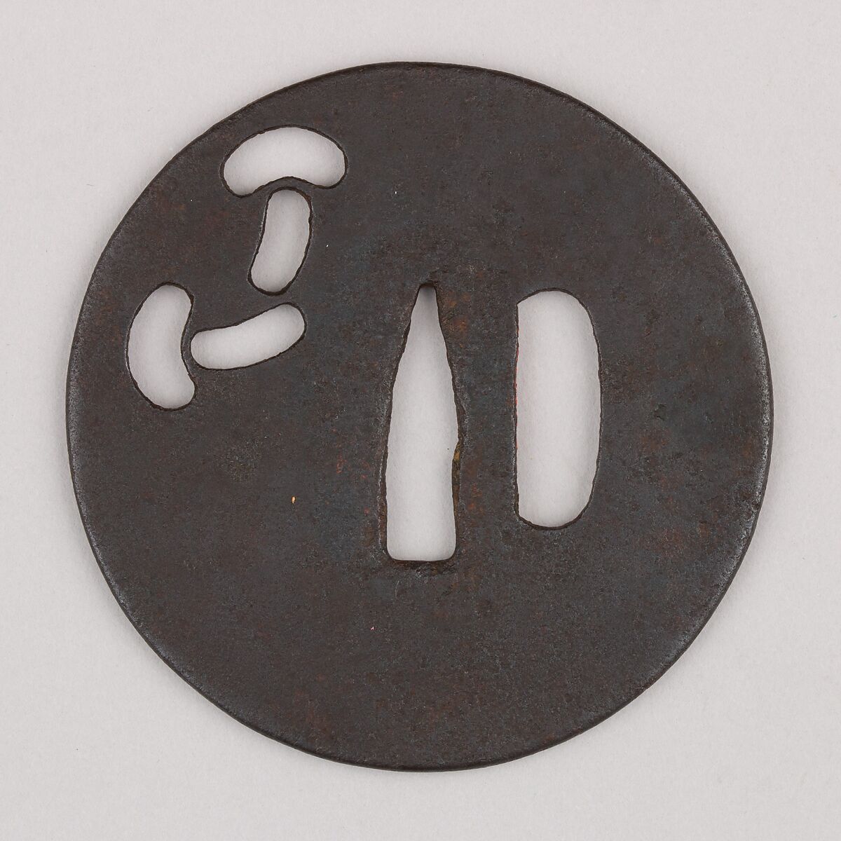 Sword Guard (Tsuba), Iron, copper, Japanese