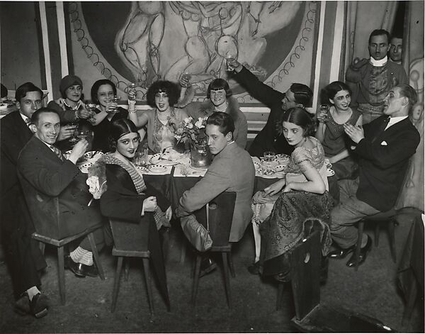 Celebration After the First Futurist Ballet, Paris, André Kertész (American (born Hungary), Budapest 1894–1985 New York), Gelatin silver print 