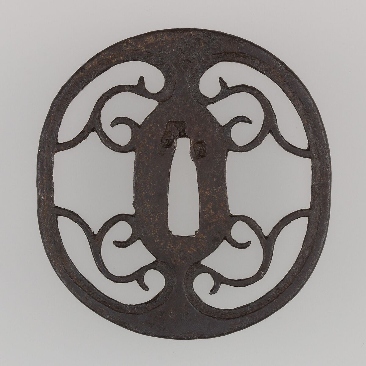Sword Guard (Tsuba), Iron, copper, Japanese