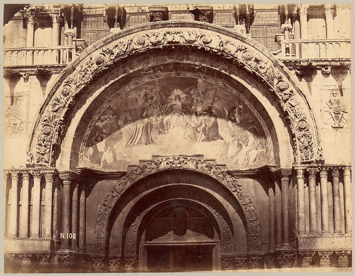 [Church Portal with Mosaic of Christ Enthroned in Majesty], Unknown, Albumen silver print 