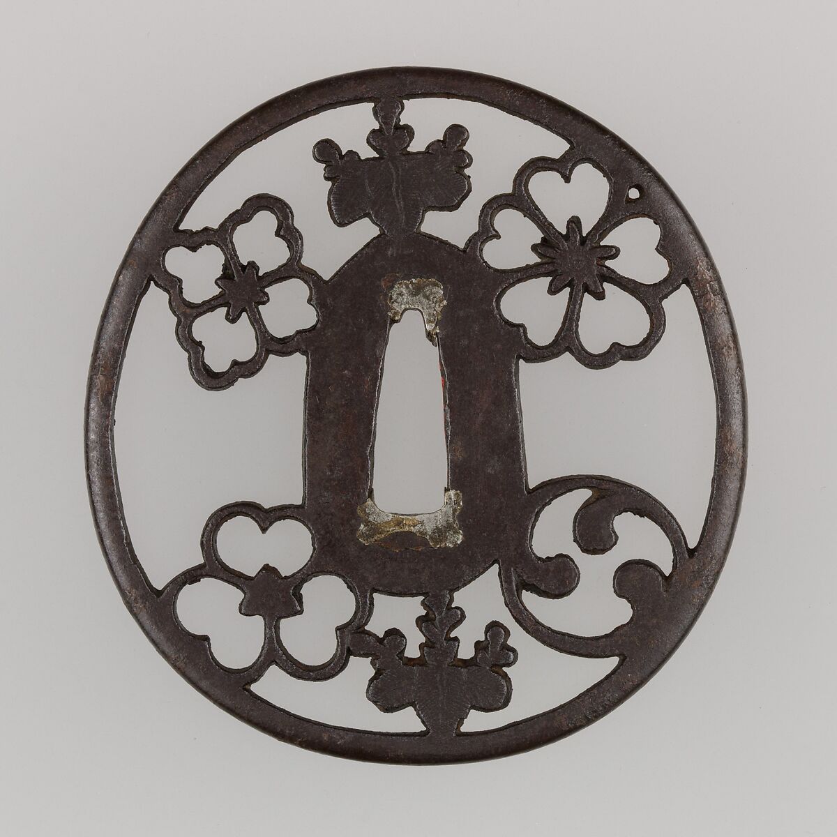 Sword Guard (Tsuba), Iron, copper, Japanese