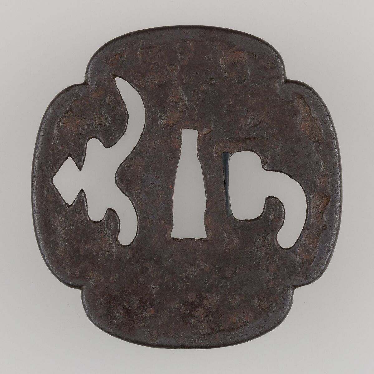 Sword Guard (Tsuba), Iron, copper, Japanese