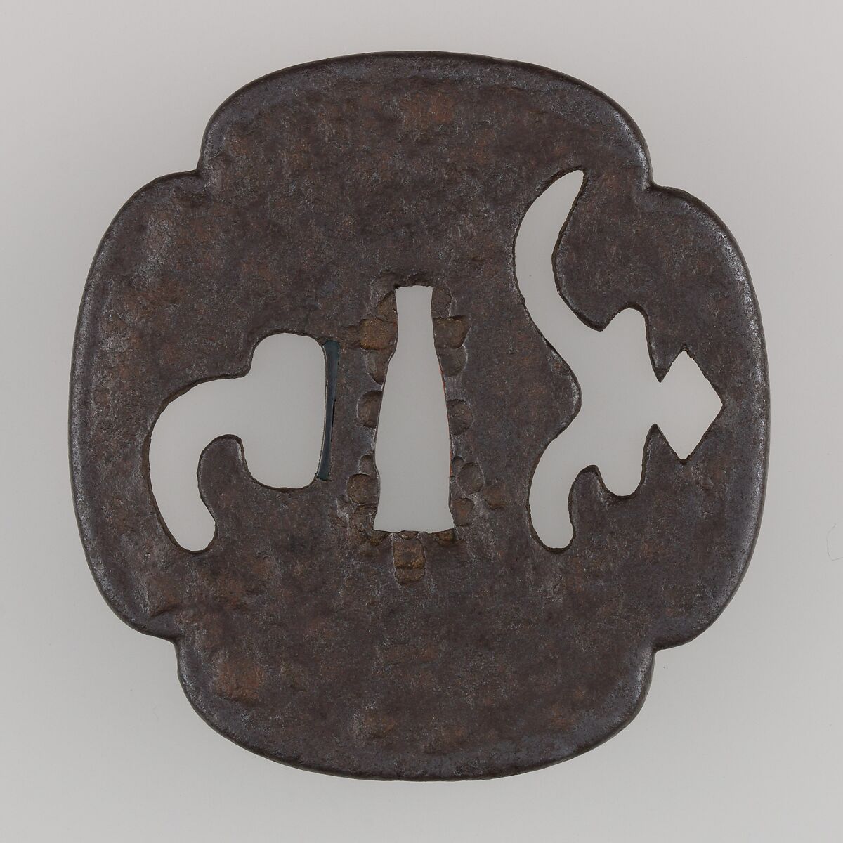 Sword Guard (Tsuba), Iron, copper, Japanese 