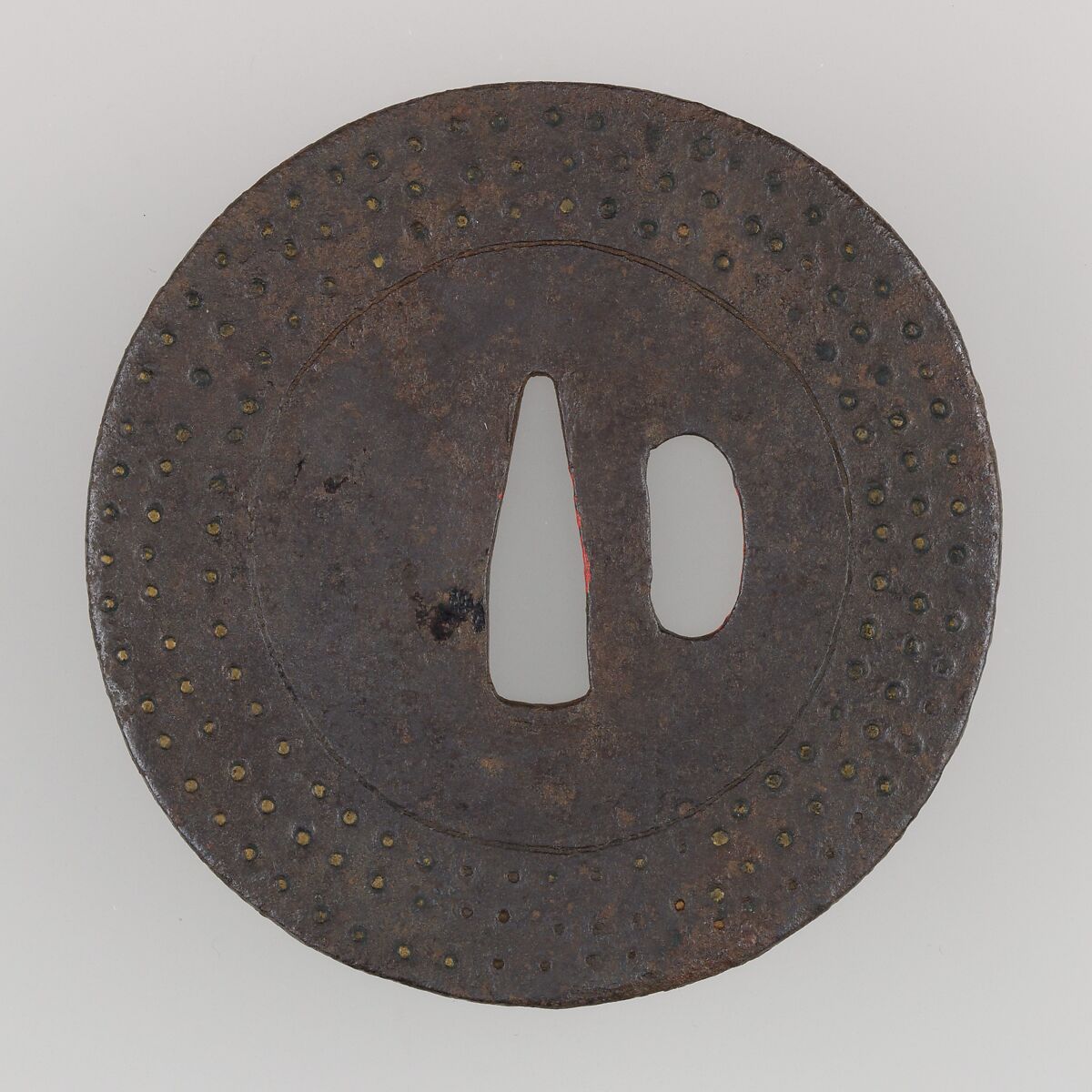 Sword Guard (Tsuba), Iron, brass, copper, Japanese