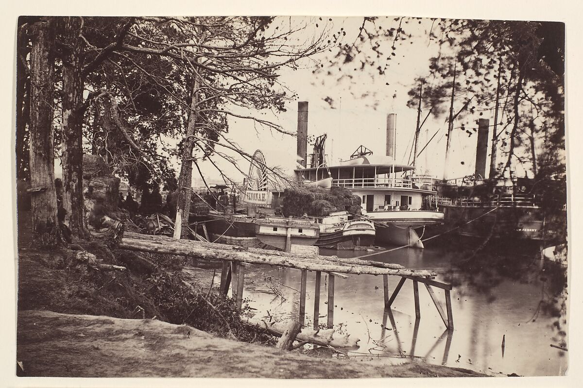 White House Landing, Pamunkey River, Timothy H. O&#39;Sullivan (American, born Ireland, 1840–1882), Albumen silver print 