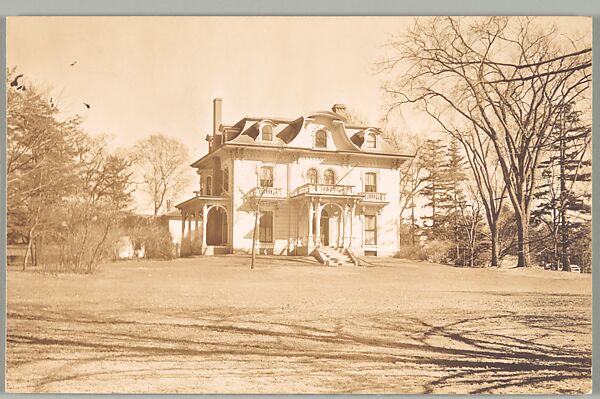 [Second Empire House with Bell-Shaped Pediment, From Across Lawn]