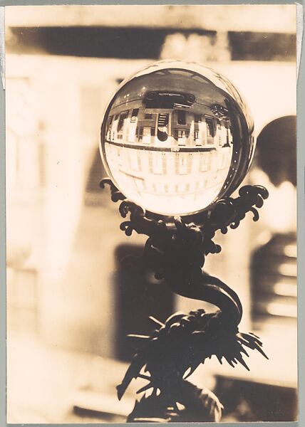 [Building Reflections in Crystal Ball, West Cedar Street, Beacon Hill, Boston, Massachusetts], Walker Evans (American, St. Louis, Missouri 1903–1975 New Haven, Connecticut), Gelatin silver print 