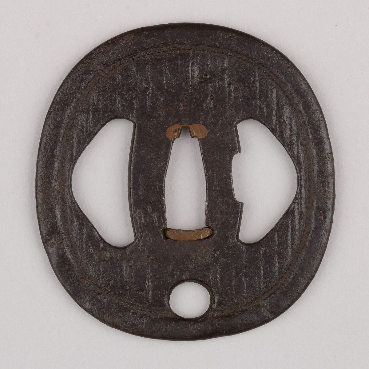 Sword Guard (Tsuba), Iron, copper, Japanese