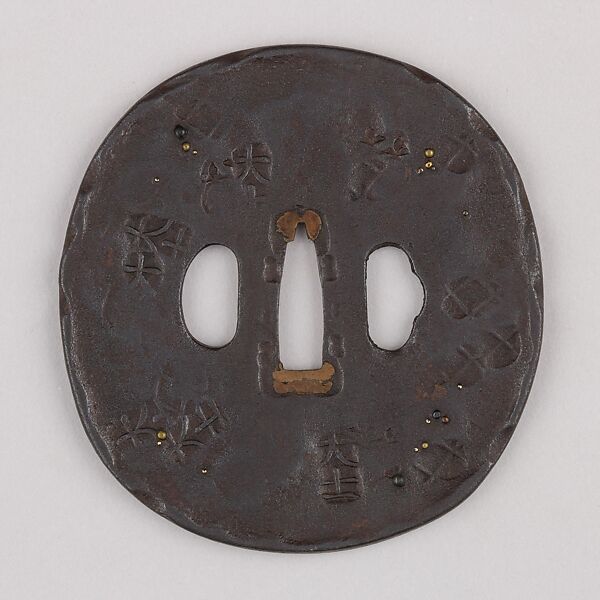 Sword Guard (Tsuba), Iron, brass, copper, Japanese 