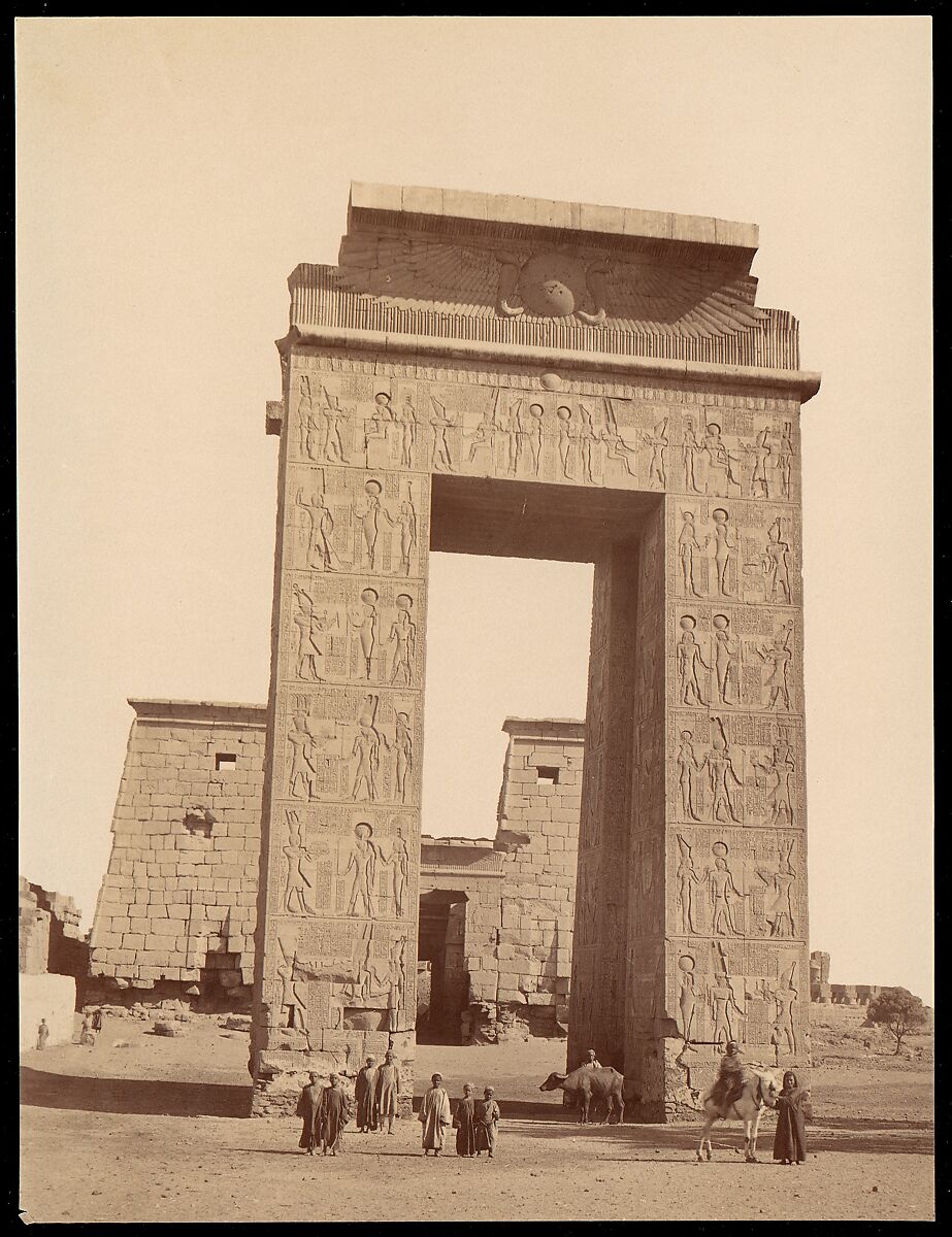 Karnak. Pylone de Ptolomee, Unknown, Albumen silver print from glass negative 