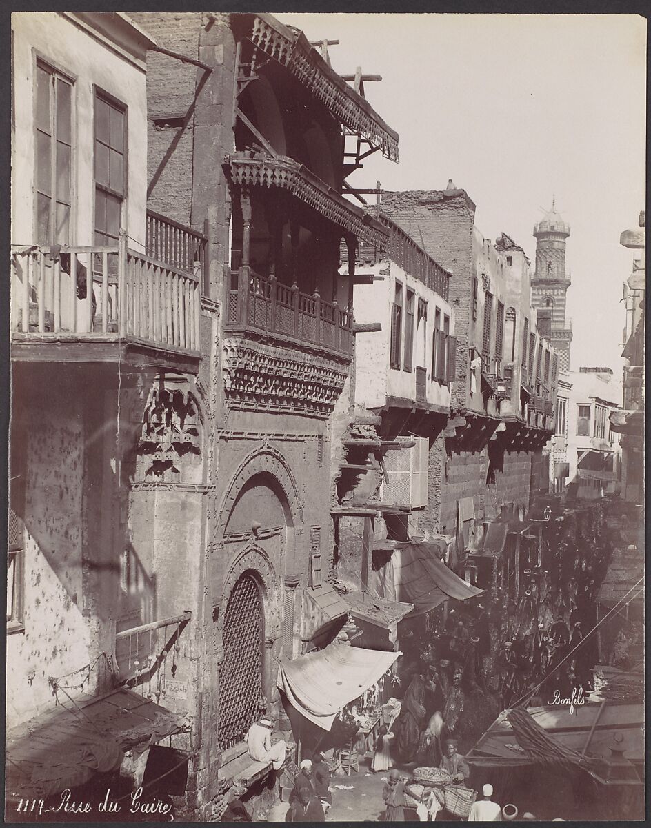 Rue du Caire, Félix Bonfils (French, 1831–1885), Albumen silver print from glass negative 