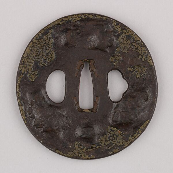 Sword Guard (Tsuba), Iron, brass, copper, Japanese 