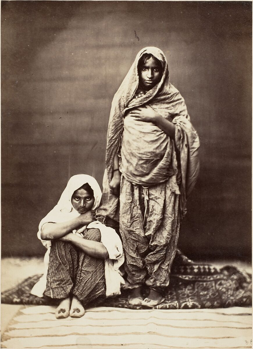 [Two Indian Women, One Seated], Unknown (British), Albumen silver print 