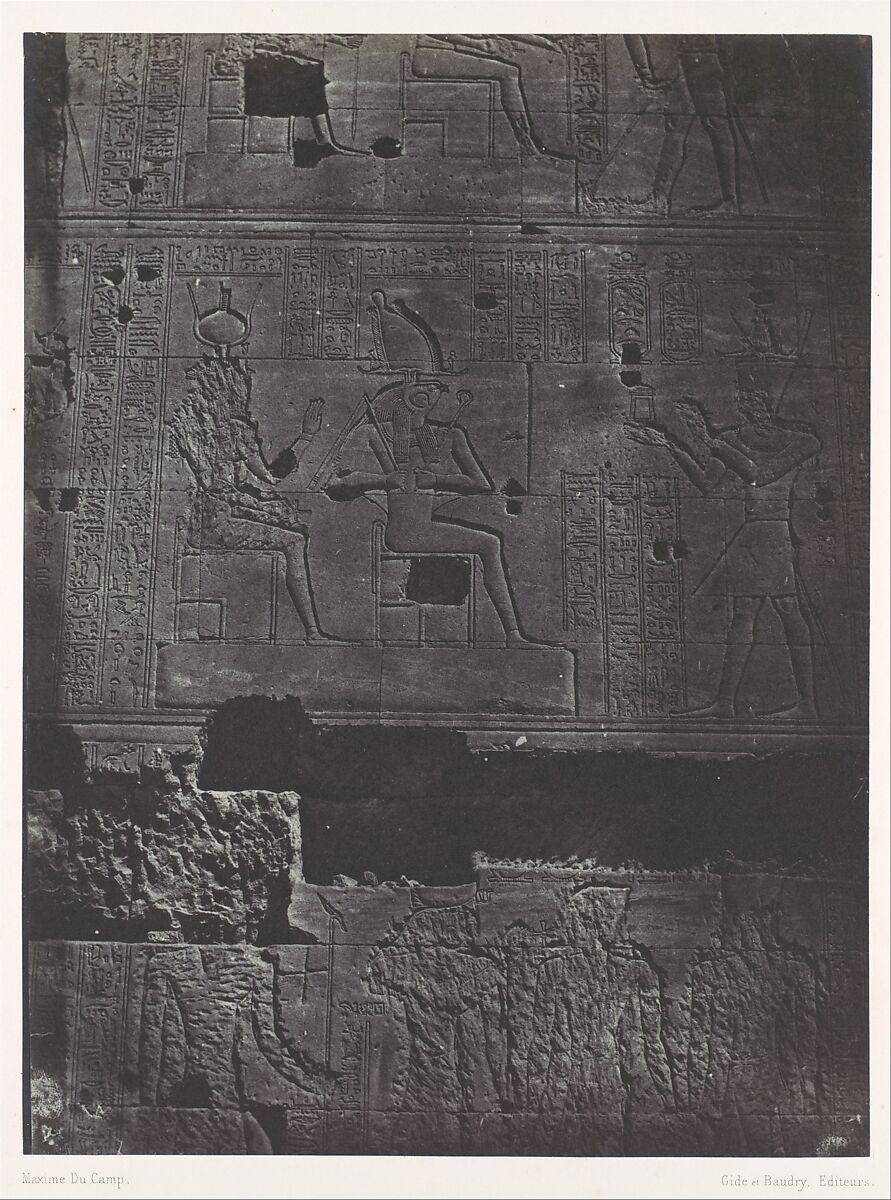 Nubie. Grand Temple D'Isis A Philoe. Muraille occidentale, Maxime Du Camp (French, 1822–1894), Salted paper print (Blanquart-Évrard process) from paper negative 