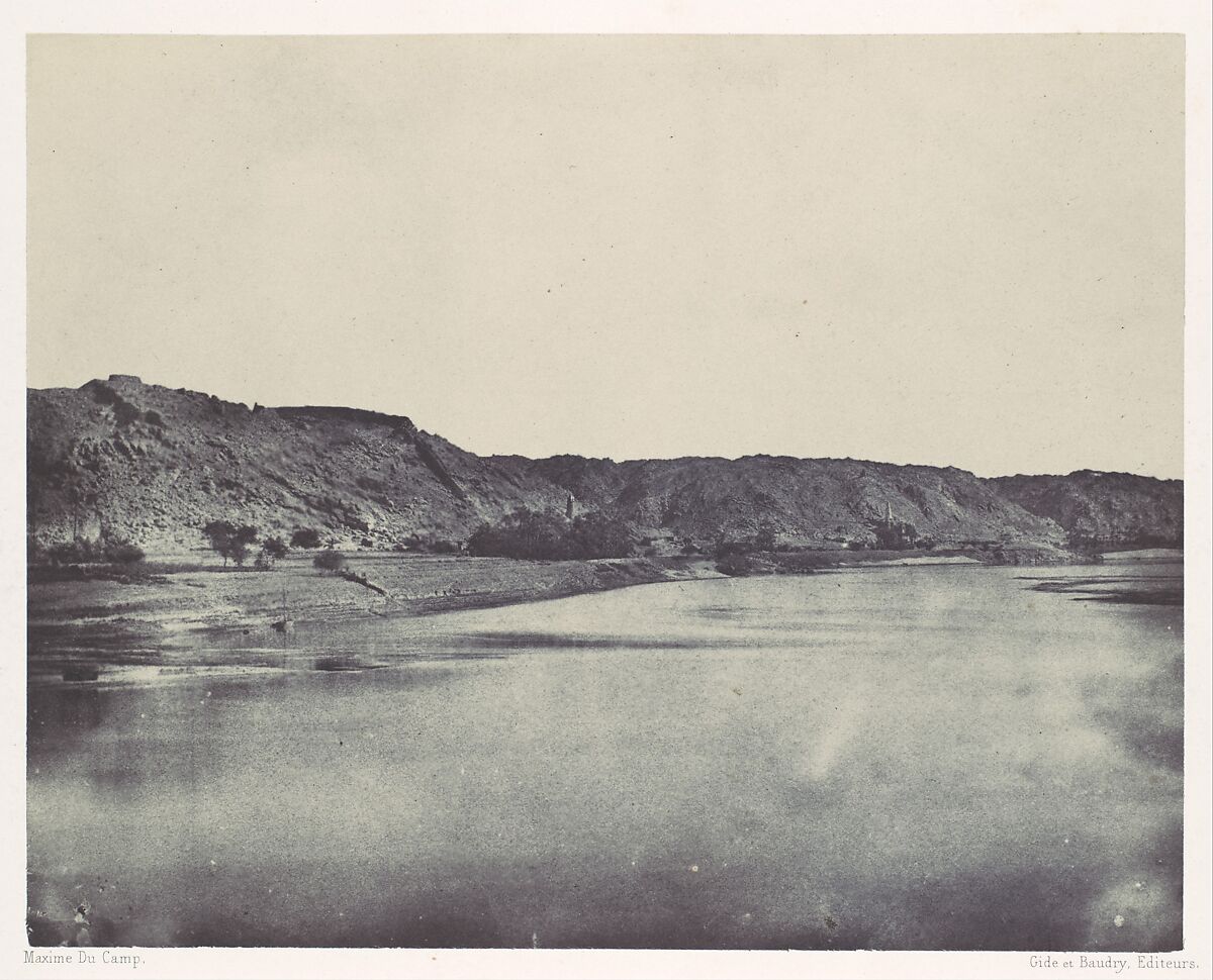 Nubie. Rive Orientale du Nil (Village de Bab). Vue prise au sud de Philoe, Maxime Du Camp (French, 1822–1894), Salted paper print (Blanquart-Évrard process) from paper negative 