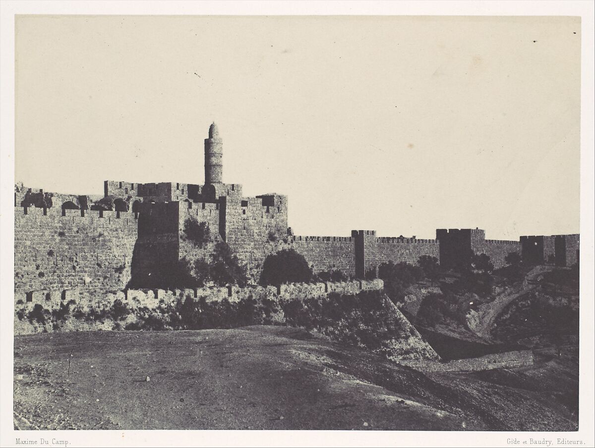 Palestine. Jérusalem. Partie occidentale des Murailles, Maxime Du Camp (French, 1822–1894), Salted paper print (Blanquart-Évrard process) from paper negative 