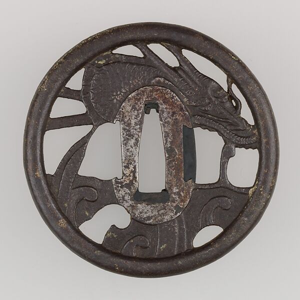 Sword Guard (Tsuba), Iron, copper, Japanese 