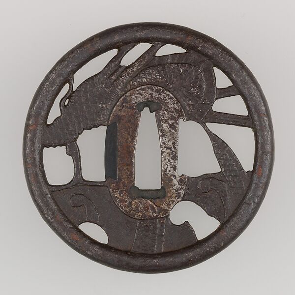 Sword Guard (Tsuba), Iron, copper, Japanese